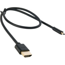 Кабель Extradigital micro HDMI to HDMI, 0.5m, v 2.0, 36 AWG, Gold, PVC